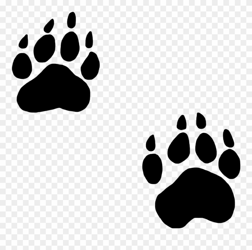 Excellent Decoration Dog Paw Print Clip Art Black Silhouette - Black Bear Paw Png Transparent Png