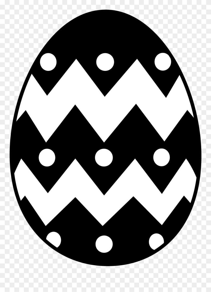 Easter Egg Silhouette - Easter Egg Vector Black And White Clipart
