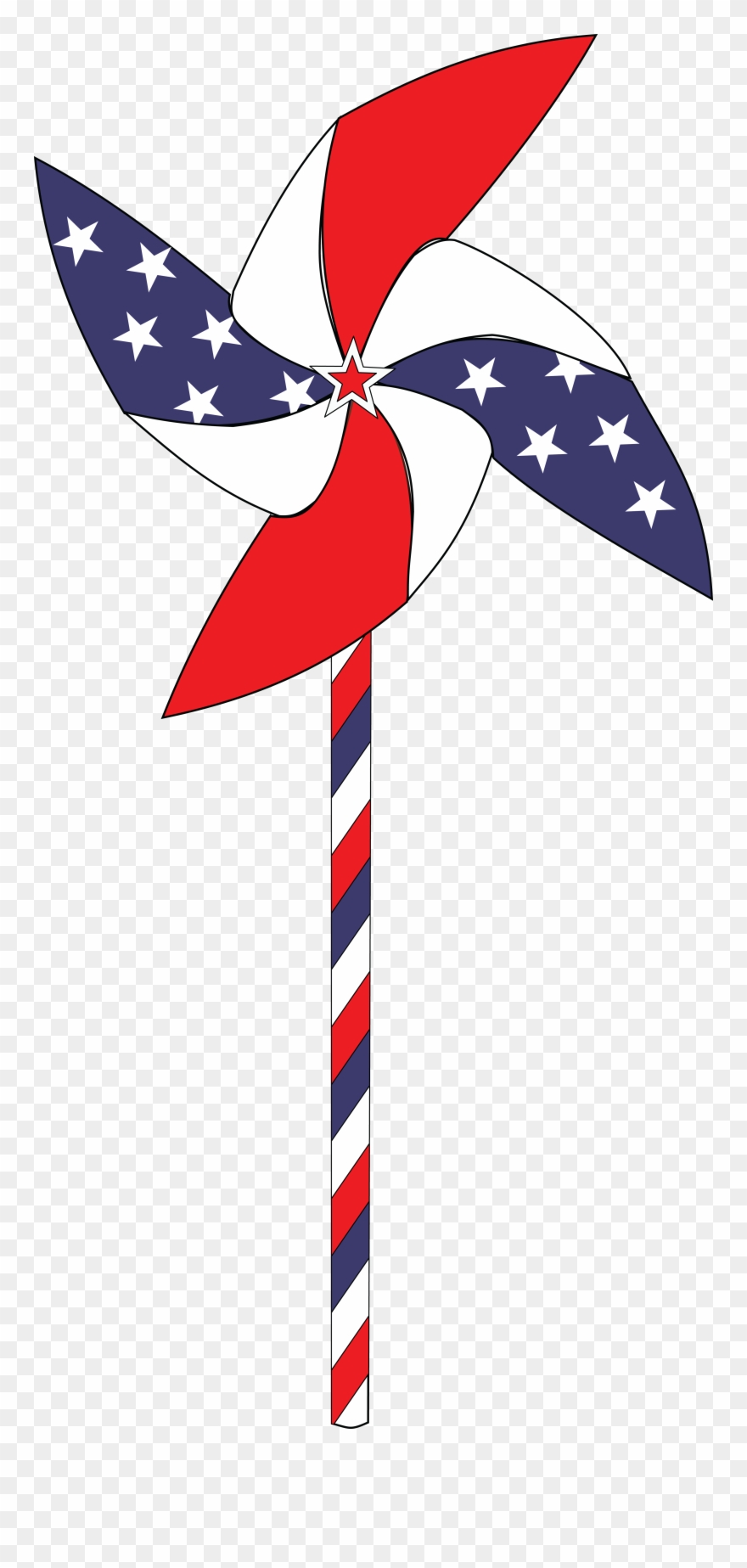 Free Clipart Of A Patriotic Usa Pinwheel - Fourth Of July Pinwheel Clipart - Png Download