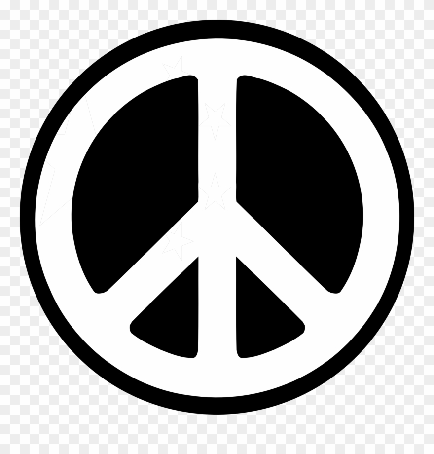 Border Collie Clipart - Peace Logo Black And White - Png Download