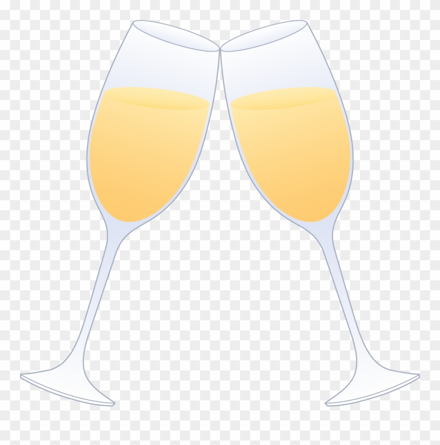 Cheers Clipart Champagne Glass - Two Glasses Of Champagne Clinking - Png Download
