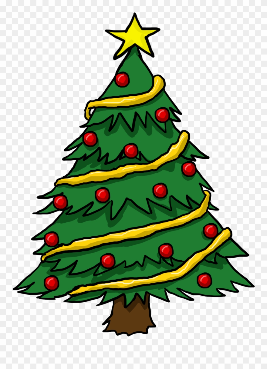 Free To Use Public Domain Christmas Tree Clip Art - Christmas Tree Coloured Drawing - Png Download