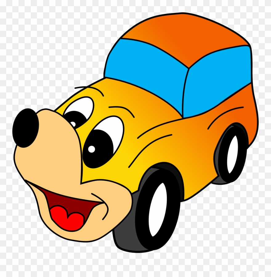 Comic Yellow Car Clipart, Vector Clip Art Online, Royalty - Mobil Kartun Png Transparent Png