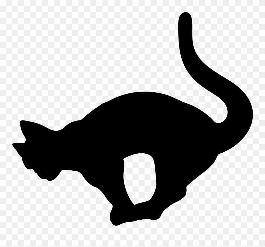 Clipart Royalty Free Cat Clipart Silhouette - Leaping Black Cat Pngs Transparent Png