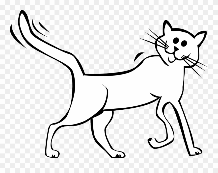 Clip Art Free Download Cats Clipart Black And White - Cat Cartoon Image Black And White - Png Download