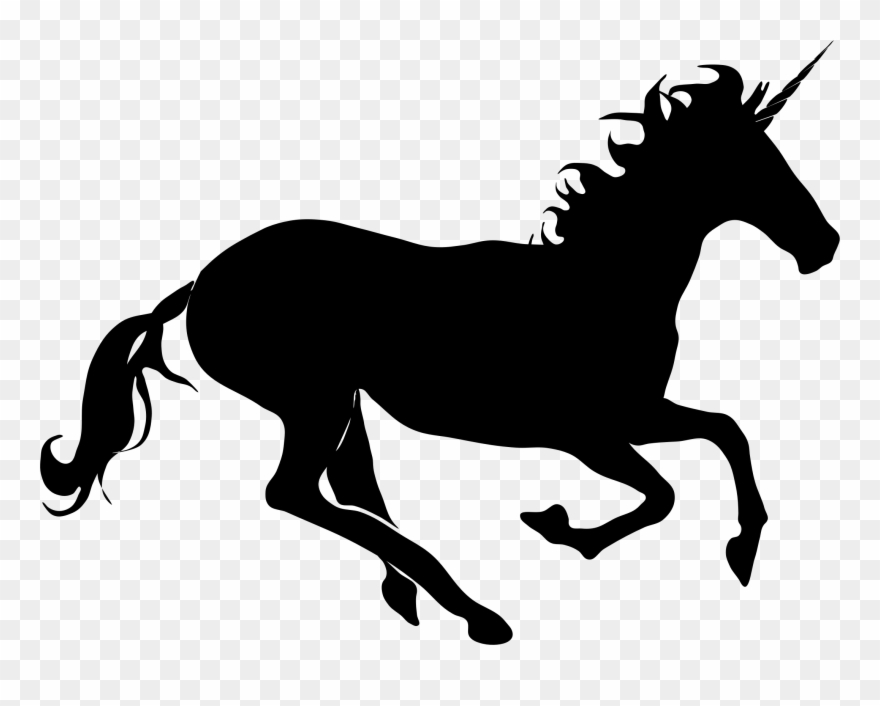 Stallion Clipart Patriotic - Unicorn Silhouette Png Transparent Png