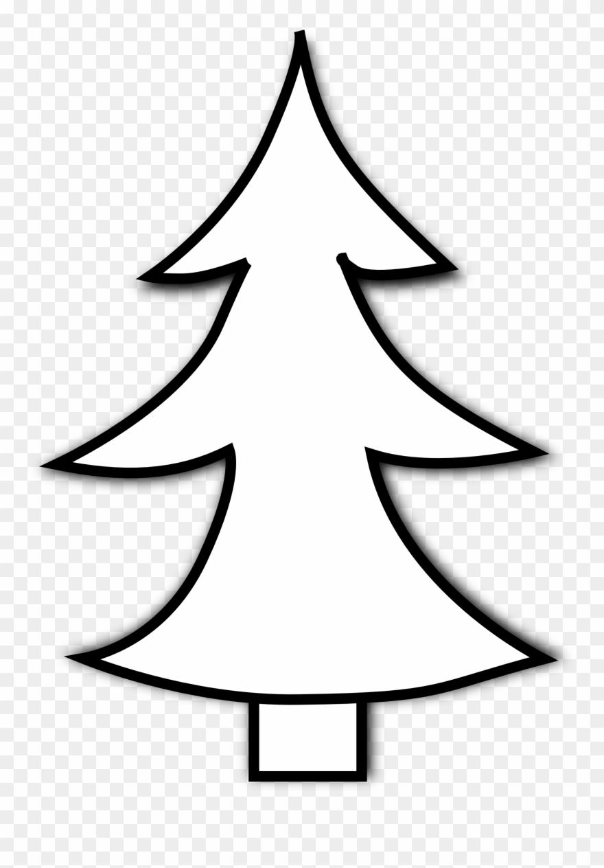 Clip Art Tree Outline - White Christmas Tree Clipart - Png Download