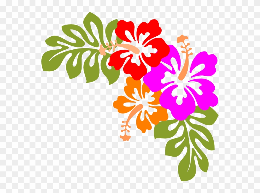 Hawaii Luau Clipart - Hawaiian Flowers Transparent Background - Png Download