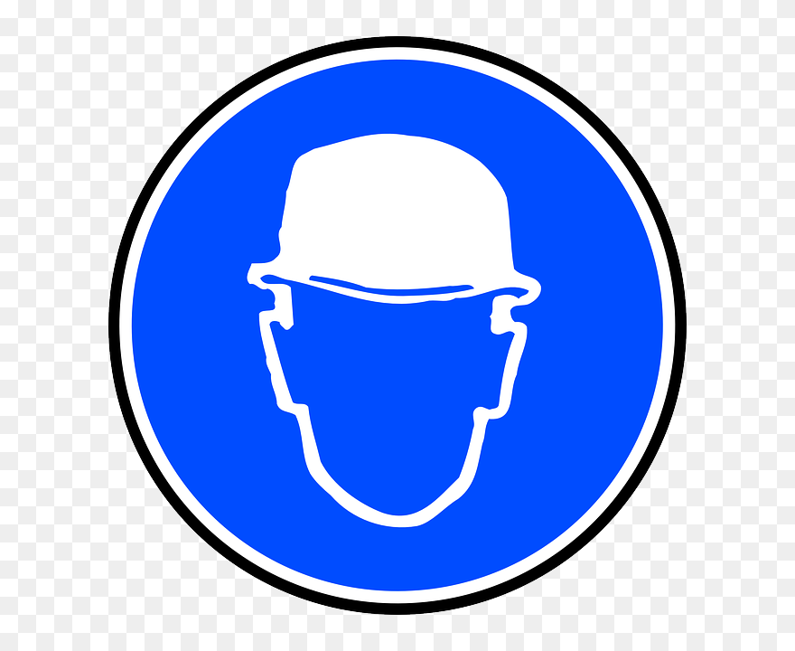 Free Vector Mantatory Hard Hat Over Head Clip Art - Ppe Symbols Hard Hat - Png Download