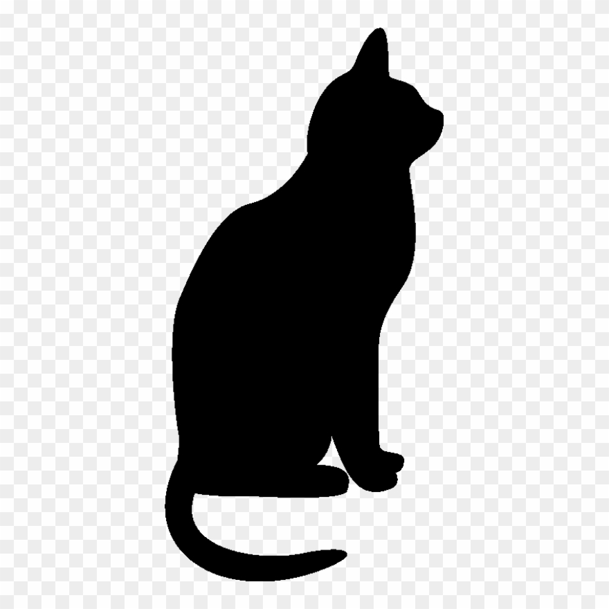 Clipart Black And White Silhouette Free Clip Art - Cat Clip Art Silhouette - Png Download