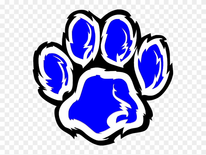 Blue Wildcat Paw Print Clipart