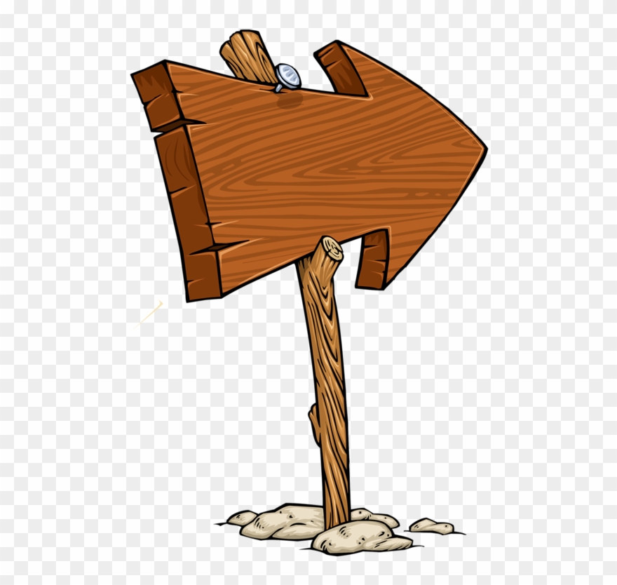 Wooden Arrow Blank Sign - Cartoon Wooden Sign Png Clipart