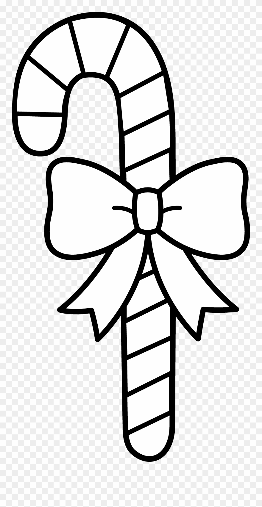 Clip Black And White Download Christmas Coloring Page - Candy Cane Black And White - Png Download