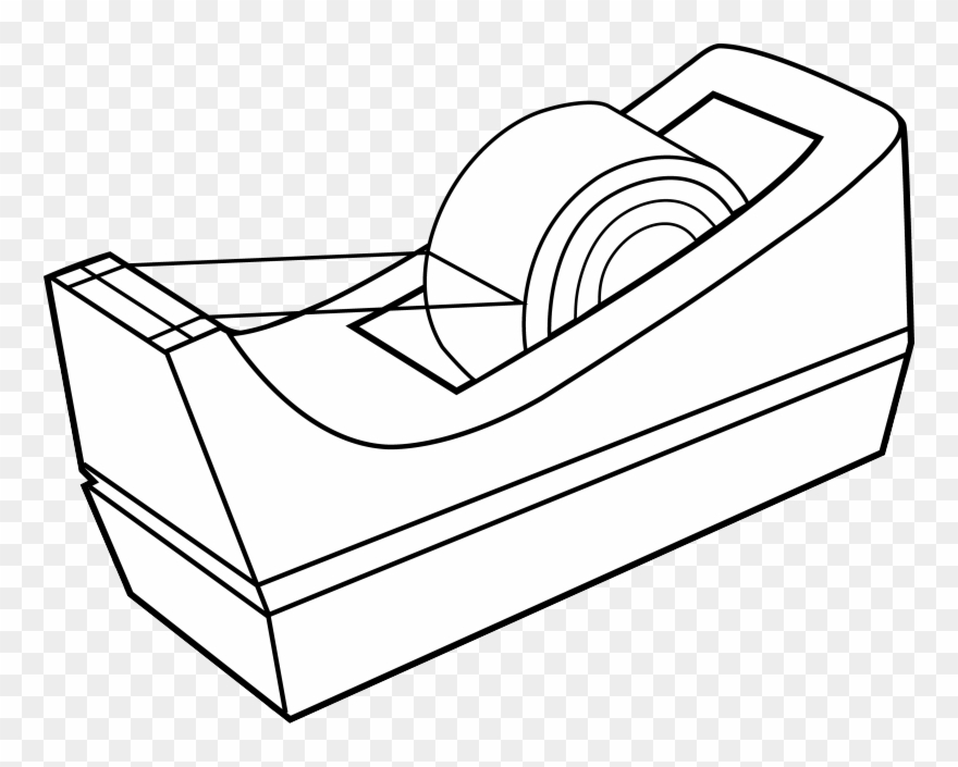 Image Stock School Supplies Clipart Black And White - Scotch Tape Clip Art - Png Download
