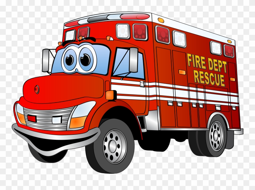 Clipart Collection - Red Fire Truck Cartoon - Png Download