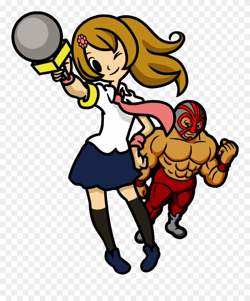 Wrestler Clipart Cliparts Suggest Png - Rhythm Heaven Fever Wrestler Reporter Transparent Png