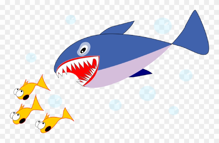 Shark Clip Art Free Vector In Open Office Drawing Svg - Shark Eating Fish Clipart - Png Download