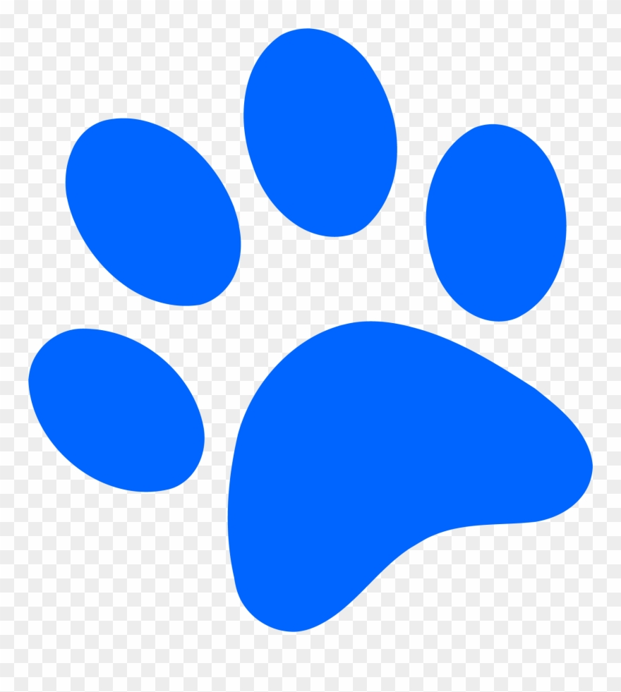 Cougar Paw Print Clip Art Clipart - Blue Dog Paw Print - Png Download