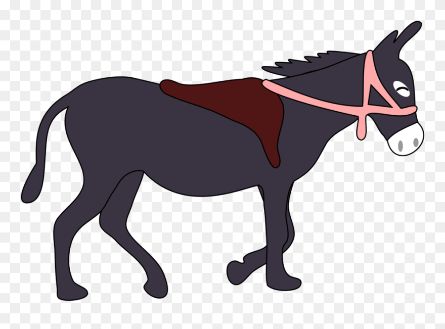Donkey Free To Use Clipart Image - Donkey With Saddle Clipart - Png Download