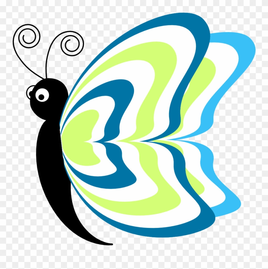 Cartoon Clipart - - Half Butterfly Cartoon - Png Download