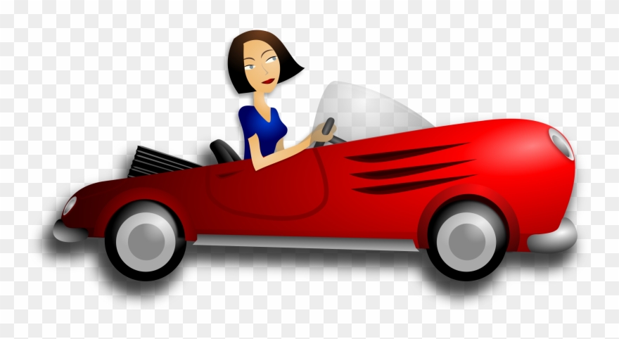 Clipart - Female Driver Clipart - Png Download