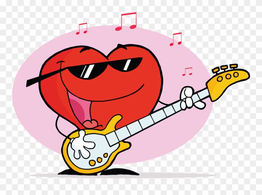 Funny Valentine Clip Art - Happy Valentines Day Guitar - Png Download