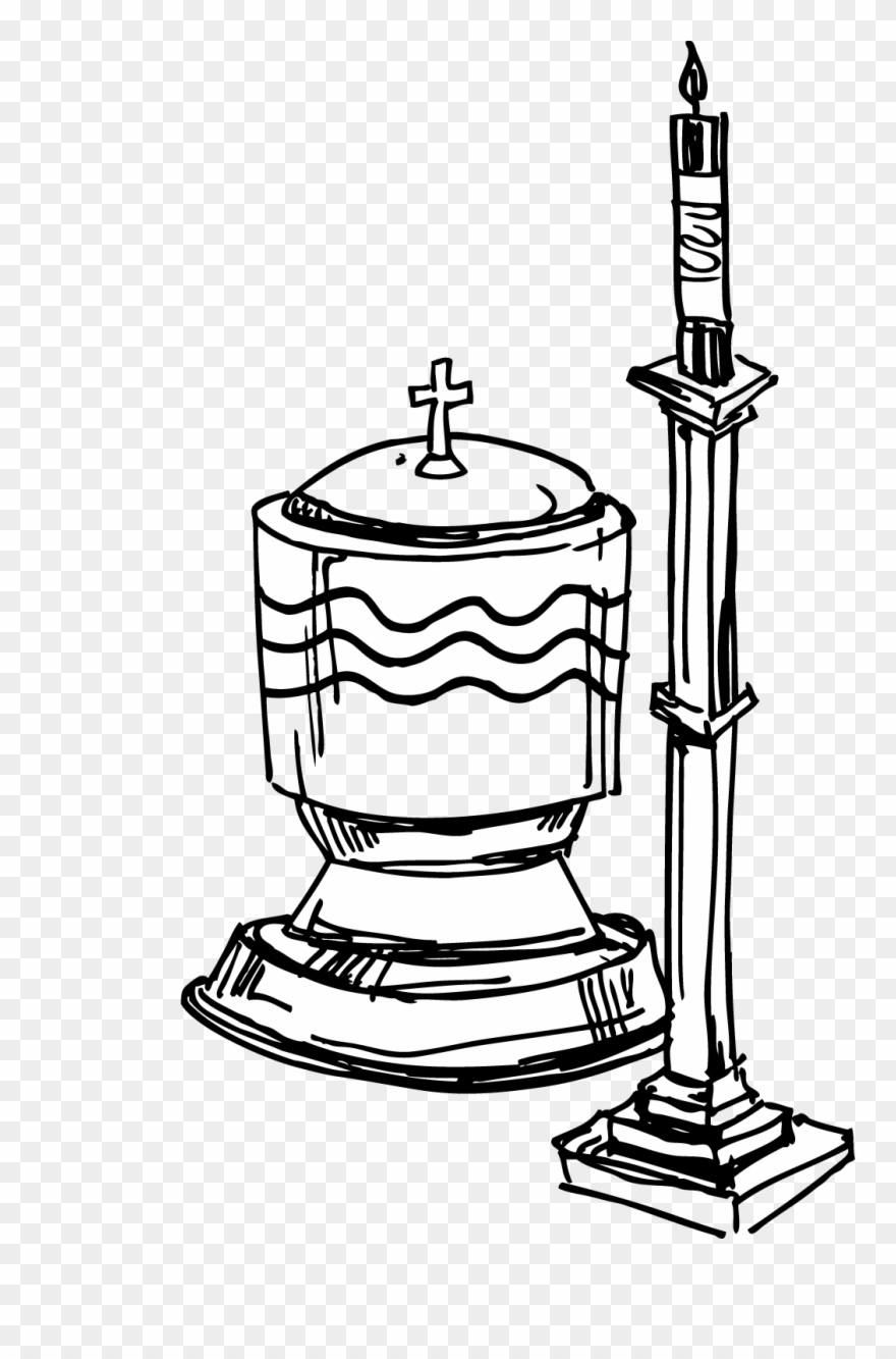 Clip Art Fonts - Baptismal Font Black And White - Png Download