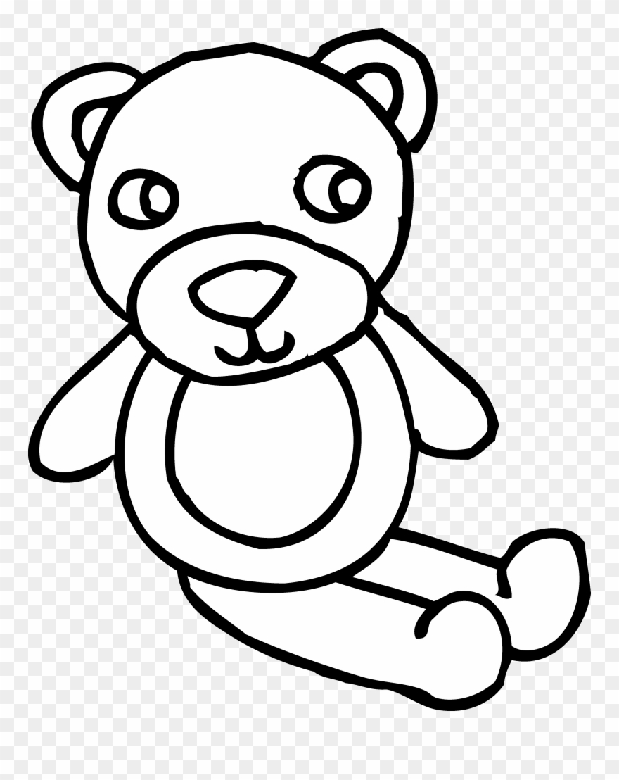 Black Bear Clip Art - Black And White Toy - Png Download