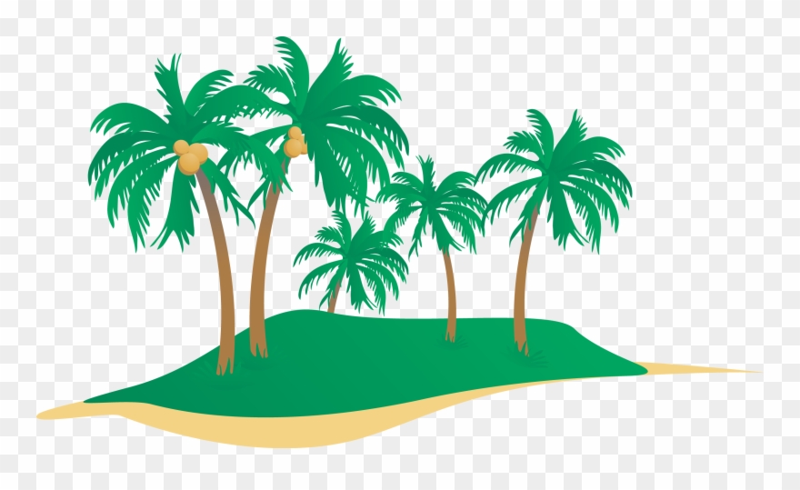 Seaside Clipart Coconut Tree - Coconut Trees Vector Png Transparent Png