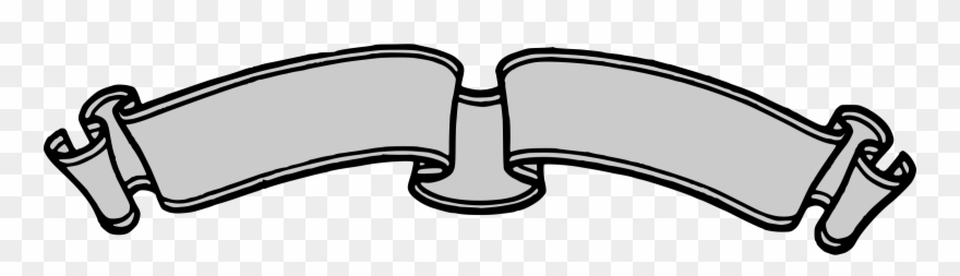 Retro Banners Clip Art By Pinkpueblo - Ribbon Banner Clip Art Black And White - Png Download