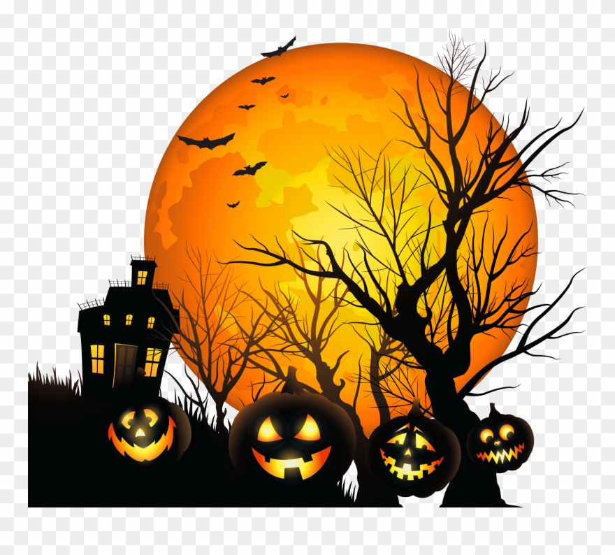 Sun - Haunted House Halloween Png Clipart