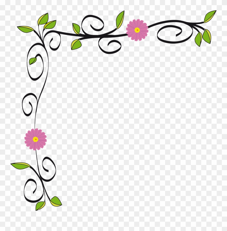 Graphic Free Stock Floral Border Vectorized By Gdj - Flower Border Design Clipart - Png Download
