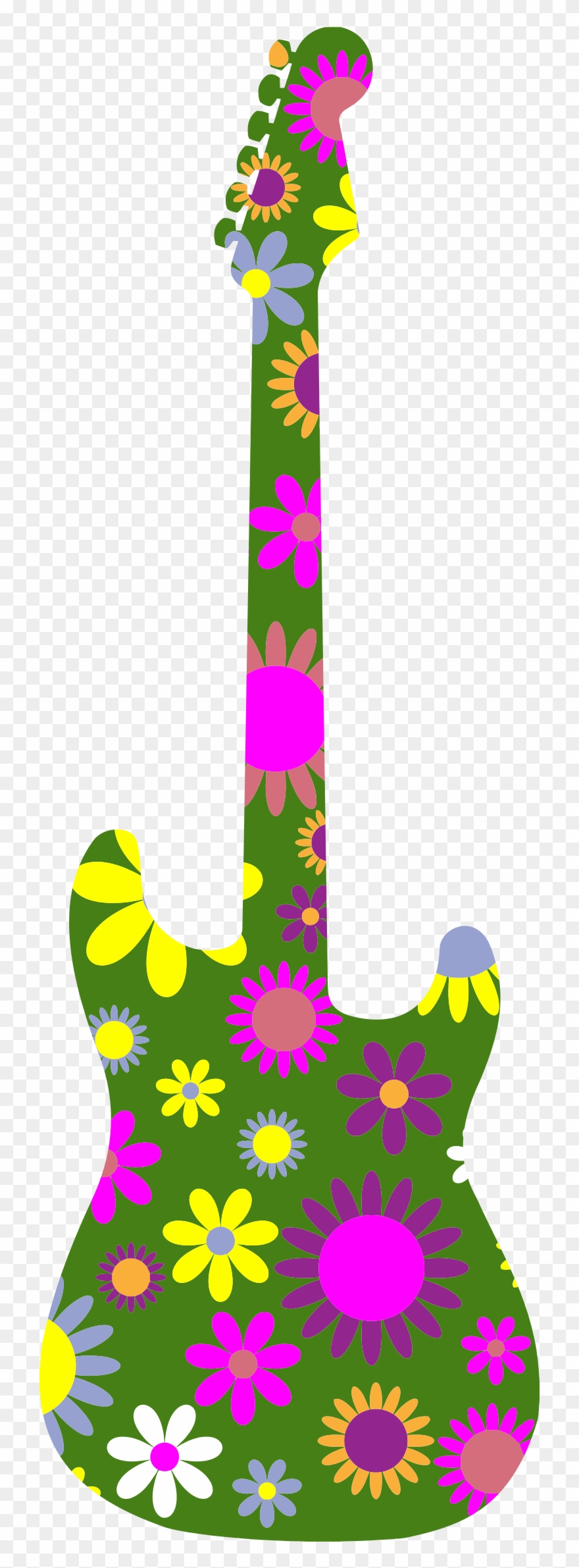 Big Image - Retro Guitar Clipart - Png Download