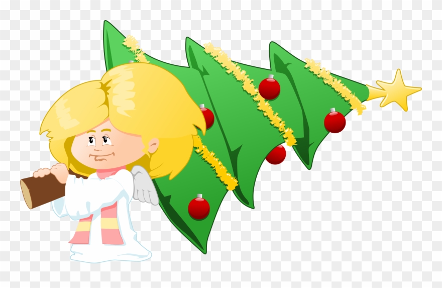 Download Png Royalty Free Library Clip Art Panda Free - Christmas Angel Tree Clipart Transparent Png