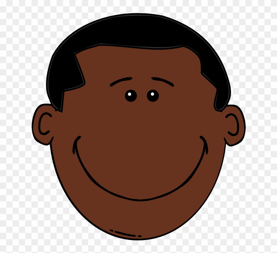 Black Hair Boy Clipart - Black Face Clip Art - Png Download