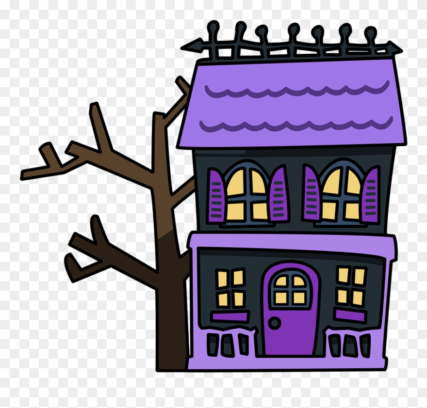Free To Use Public Domain Haunted House Clip Art - Halloween Prepositions - Png Download