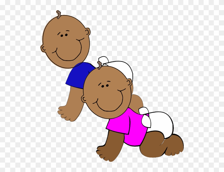 This Free Clip Arts Design Of African-american Twins - Cartoon Black Baby Twins - Png Download