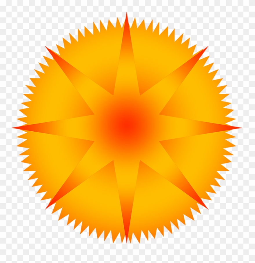 Blue Star With Rays, Orange Star Image - Briggs World Formula Flywheel Clipart