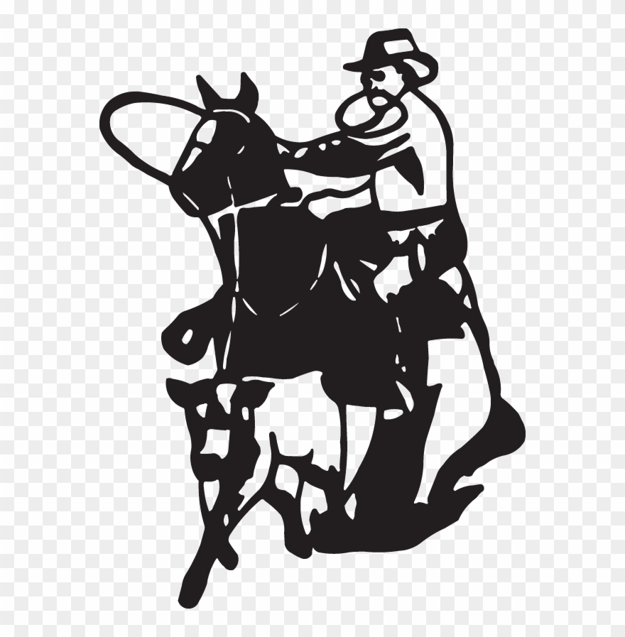 Clip Art Black And White Download Bronco Drawing Decal - Black And White Rodeo Cowboy Clipart - Png Download