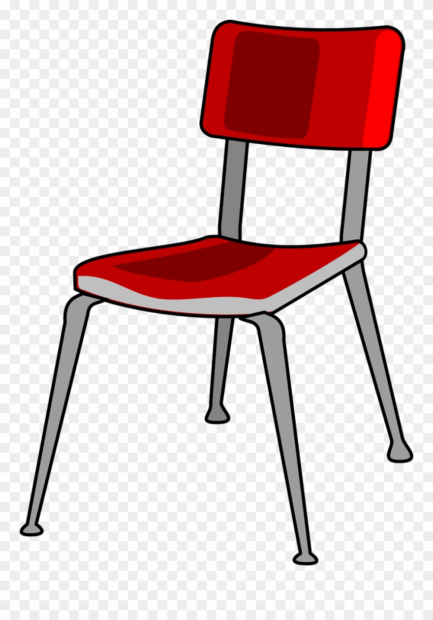 Chair Red Metal Free Vector Graphic On Pixabay School - Chair Clip Art Png Transparent Png