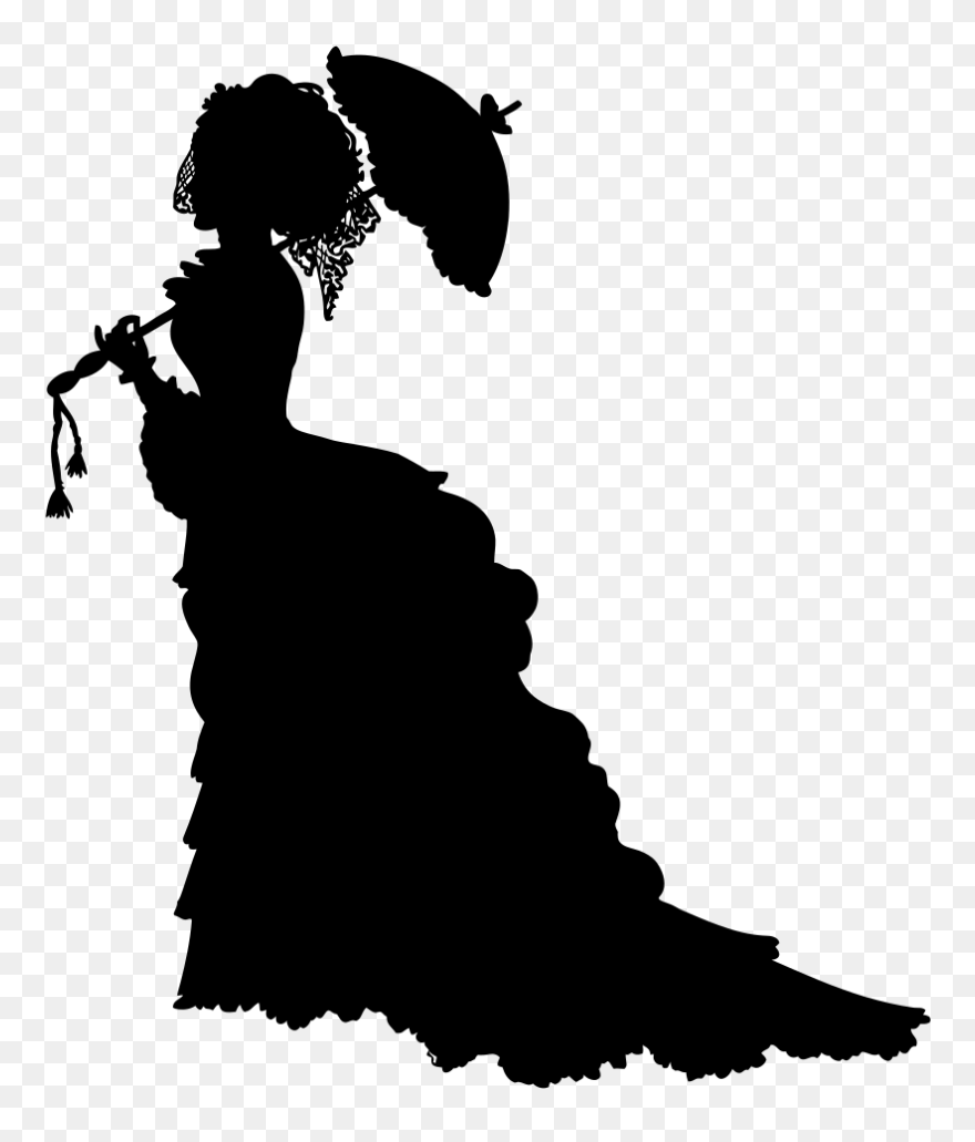Silhouette Victorian Era Drawing Line Art - Victorian Lady Silhouette Clipart