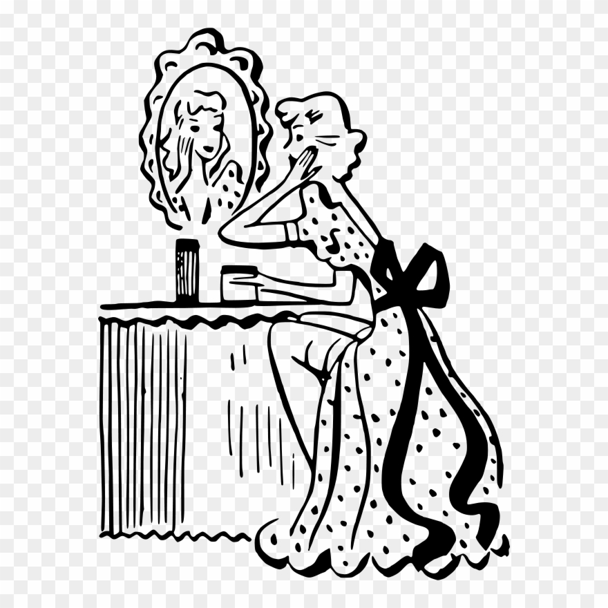 Collection Of Putting On Black And - Lady Makeup Clip Art - Png Download