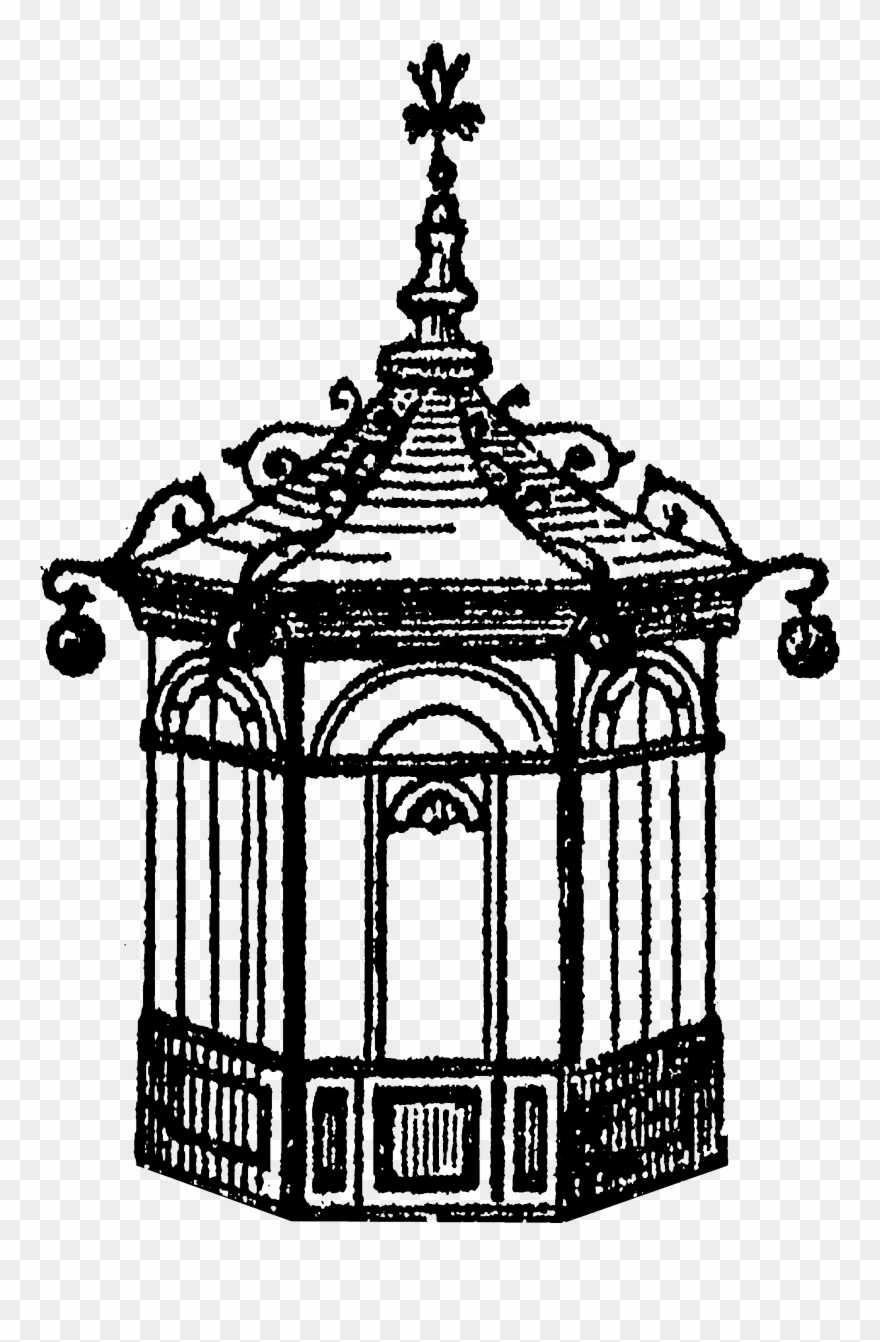 Black And White Gazebo Clipart - Png Download