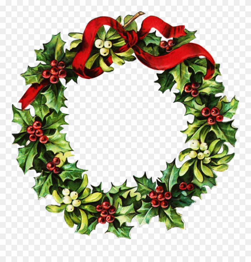 Vintage Christmas Wreath Png Clipart