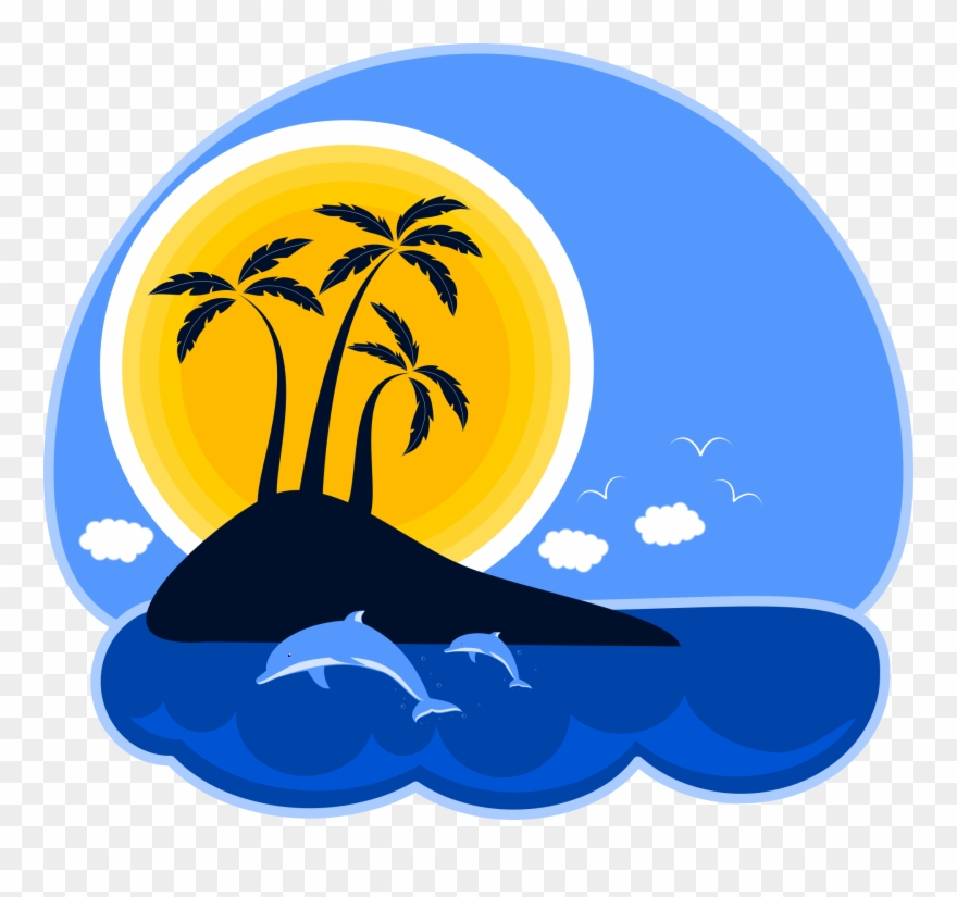 Tropical Island Clipart Png Graphic Royalty Free Library - Tropical Island Logos Png Transparent Png