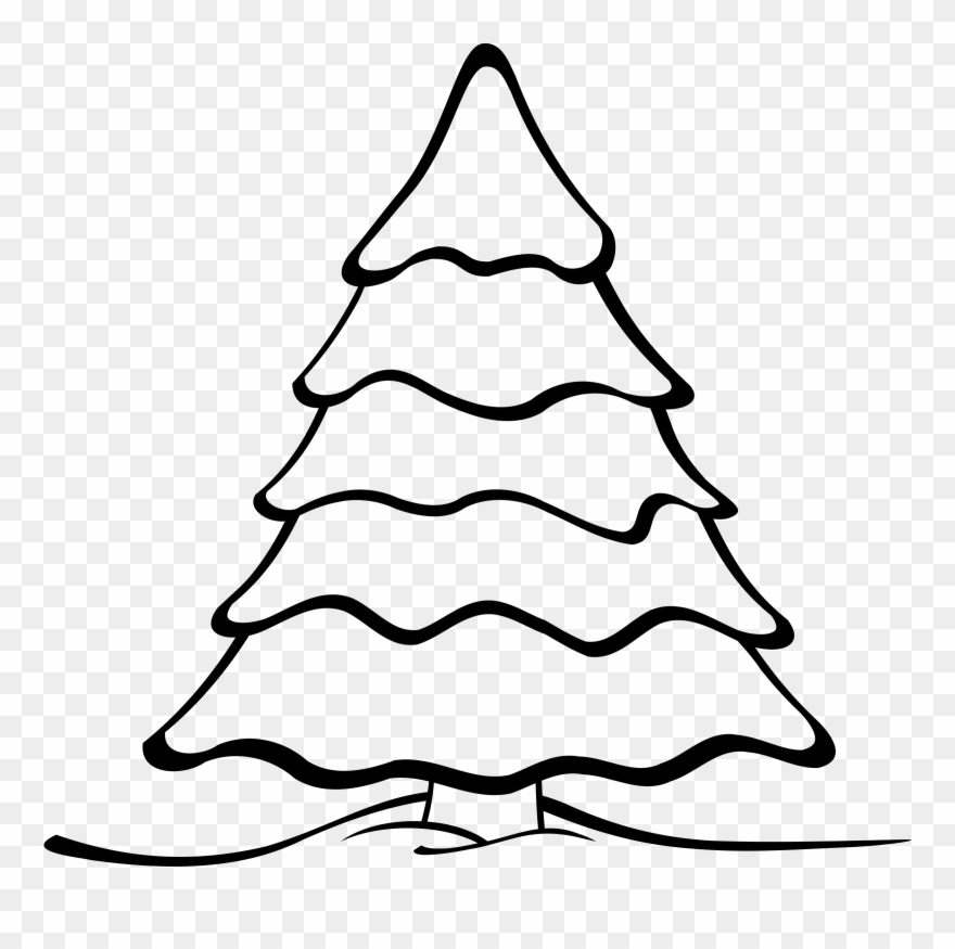 Christmas Tree Clipart Black And White Black And White - Christmas Tree Black And White - Png Download