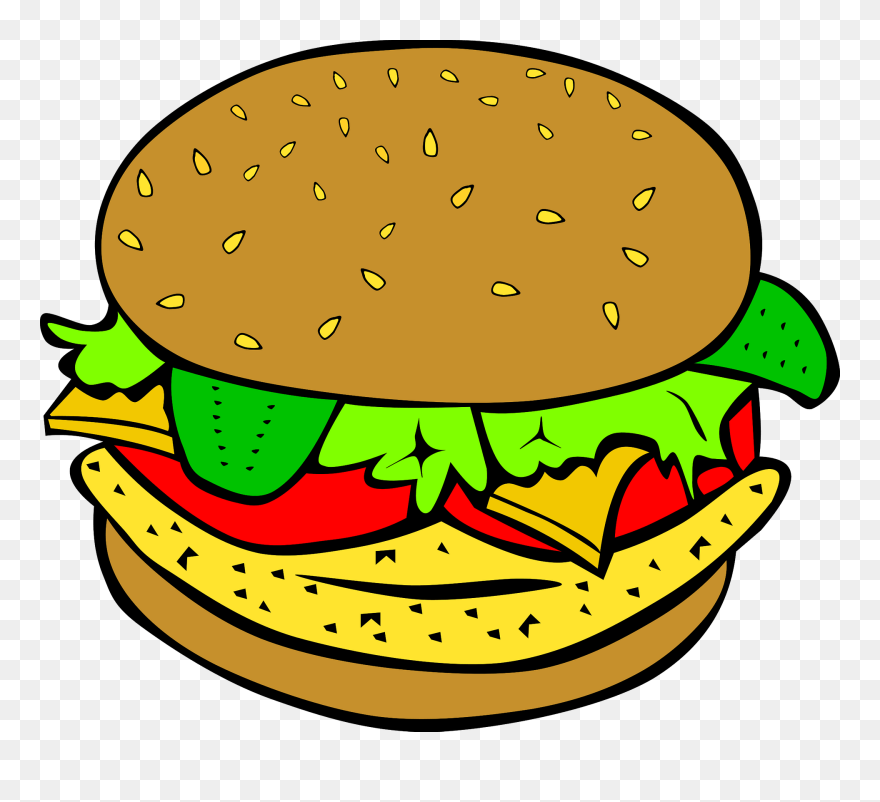Fast Lunch Dinner Ff Menu Clip Art - Hamburger Clipart - Png Download
