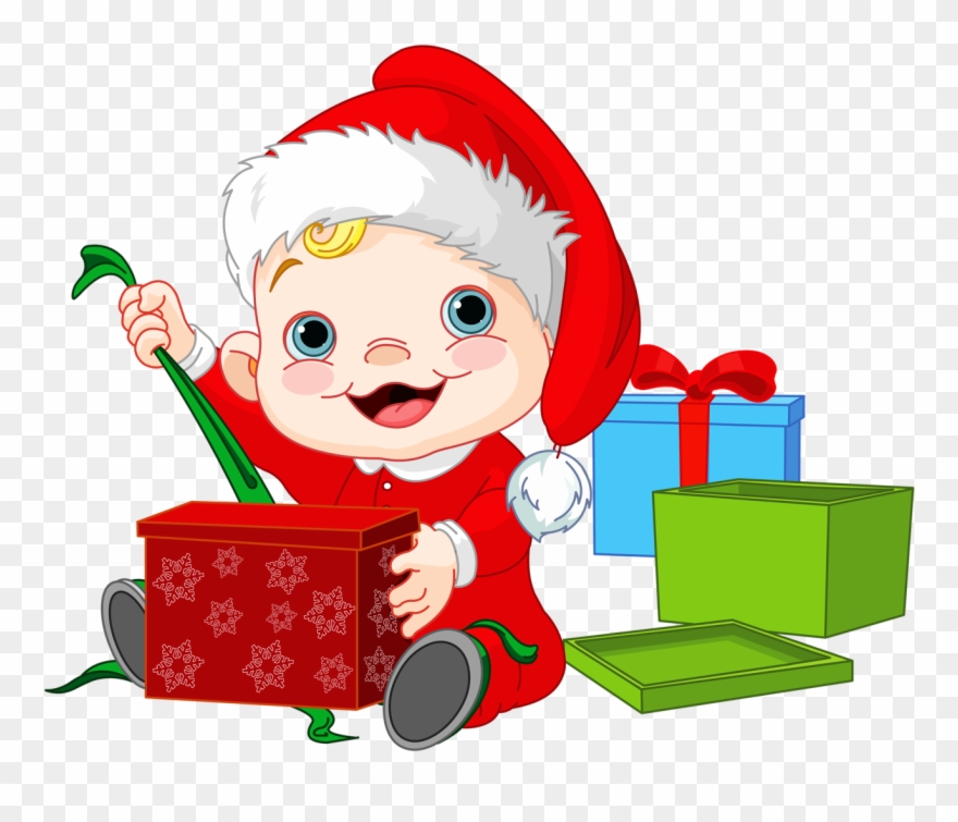 Free Presents Clipart Image - Baby Santa Claus Png Clipart Transparent Png