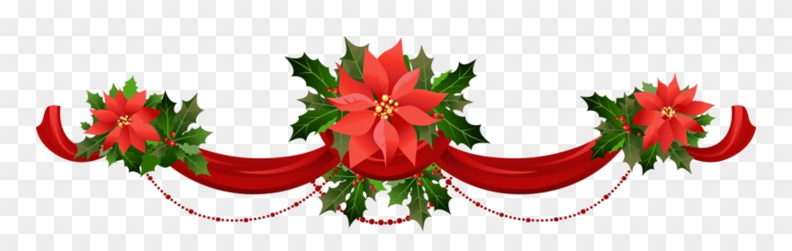 Tropical Clipart Garland - Poinsettia Garland Clip Art - Png Download