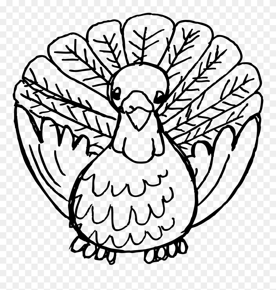 Turkey Black And White Turkey Outline Clipart Black - Cartoon Turkey Shower Curtain - Png Download